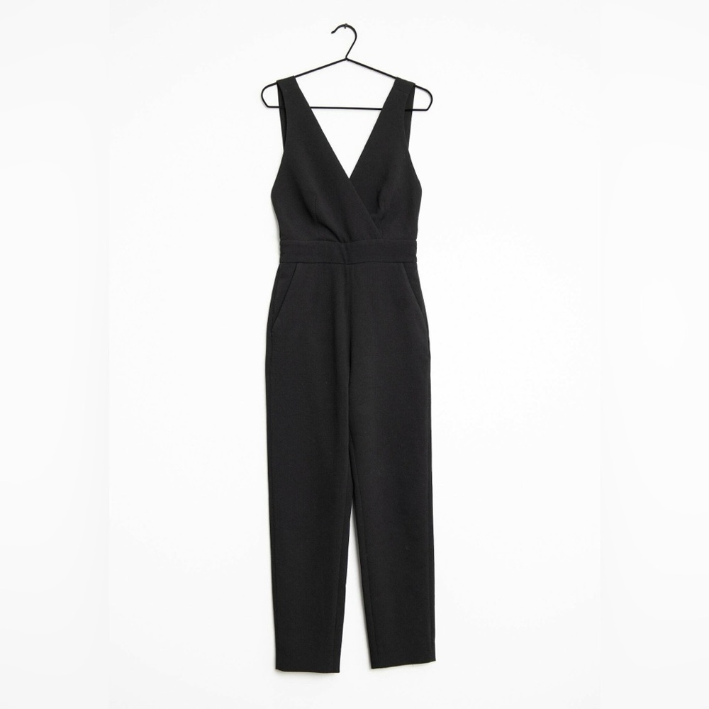 Maje Elegant Black V-Neck Jumpsuit